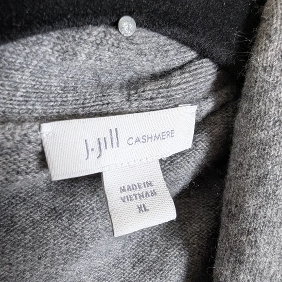 NWOT J. Jill Heather Gray Open Front Cashmere Cardigan Size XL - Picture 4 of 4